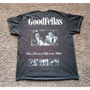 Goodfellas T-Shirt Men's Size Medium Gray 90s Graphic Print Shirt